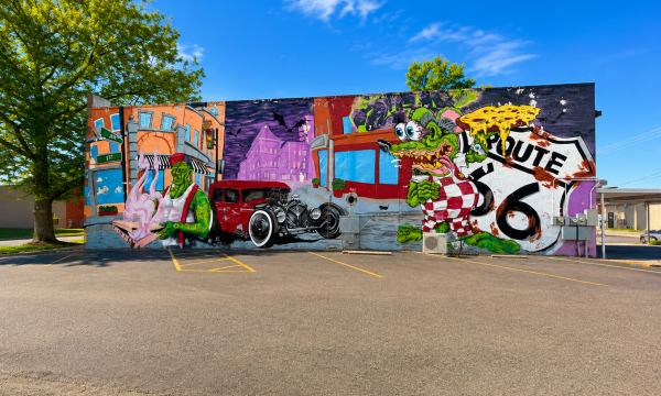 Frankenstein & Route 66 Rat Rod Mural