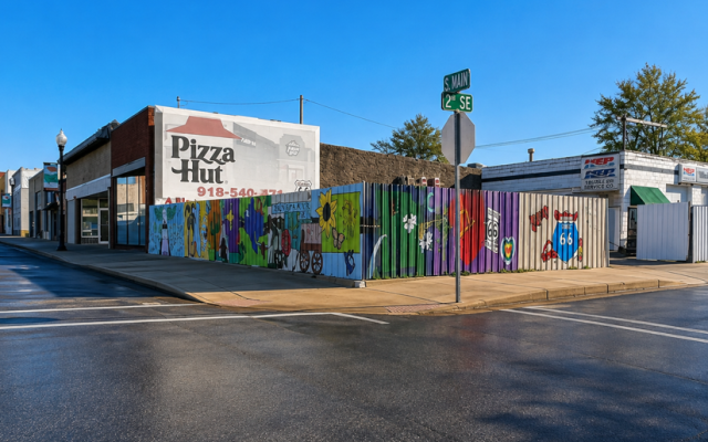 2nd & Main Route 66 Fence Mural