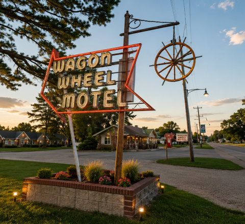Wagon Wheel Sign