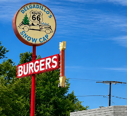 Delgadillo's Snow Cap Sign